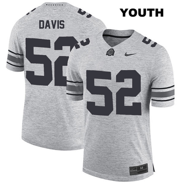 Ohio State Buckeyes Youth Wyatt Davis #52 Gray Authentic Nike College NCAA Stitched Football Jersey UT19T25LU